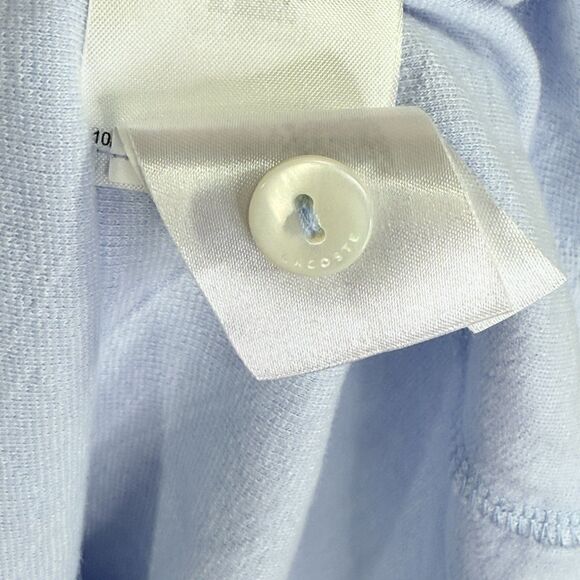 Lacoste Classic Polo Dress Women Sz 8 Blue Short Sleeve Slim Fit Mini Geometric - Picture 7 of 14